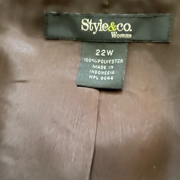 💜 Blazer by Style and Company Woman. Chocolate Brown. Size 22 - Picture 4 of 5